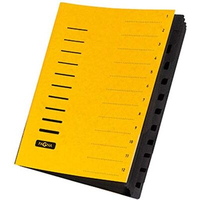 Pagna 40059-05 organisationsmapp, 12 delar, 1–12, gul 1 styck Pagna 40059-05 organisationsmapp, 12 delar, 1–12, gul 1 styck