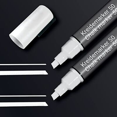 Sigel BA184 Kritmarkör 50, Mejselspets 1-5 mm, Vit, 2 st Sigel BA184 Kritmarkör 50, Mejselspets 1-5 mm, Vit, 2 st