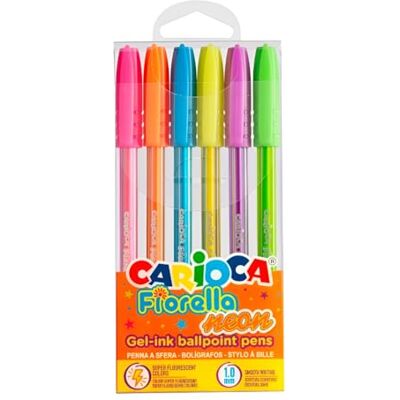 CARIOCA Metalliserade gelpennor låda med 6 metallfärgade Fiorella gelpennor för skola, universitet och kontor Ø 0,1 mm spets 6 st CARIOCA Metalliserade gelpennor låda med 6 metallfärgade Fiorella gelpennor för skola, universitet och kontor Ø 0,1 mm spets 6 st