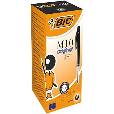 BIC M10 Fin infällbar kulspetspenna (låda med 50) svart BIC M10 Fin infällbar kulspetspenna (låda med 50) svart
