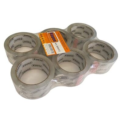 Kippen 9004T2 6-pack självhäftande tejp för förpackning. Transparent färg, mått: 66 m x 50 mm Kippen 9004T2 6-pack självhäftande tejp för förpackning. Transparent färg, mått: 66 m x 50 mm