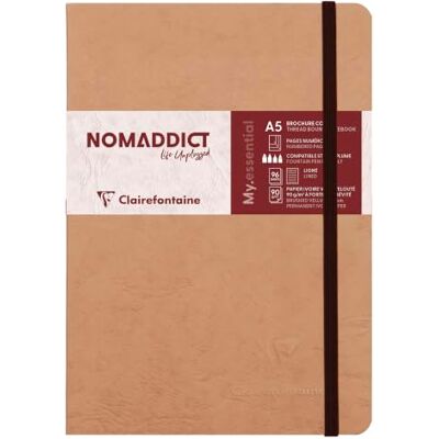 Clairefontaine 79346C Anteckningsbok AgeBag My Essentials, DIN A5, 14,8 x 21 cm, 96 ark, linjerat, numrerat, 90 g, 1 styck, brun Clairefontaine 79346C Anteckningsbok AgeBag My Essentials, DIN A5, 14,8 x 21 cm, 96 ark, linjerat, numrerat, 90 g, 1 styck, brun