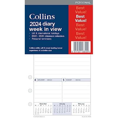 Collins 2024 dagsplanerare arrangör planerare påfyllningsblock – personlig – veckovis – 2024 veckoplanerare påfyllning Collins 2024 dagsplanerare arrangör planerare påfyllningsblock – personlig – veckovis – 2024 veckoplanerare påfyllning
