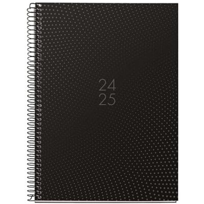 Miquelrius Dagbok för 18 månader 24–25, juli 2024–december 2025, plus storlek 155 x 213 mm, veckovisning, svart metallspiral, fodrad kartong, spanska, engelska och portugisiska, prickar Miquelrius Dagbok för 18 månader 24–25, juli 2024–december 2025, plus storlek 155 x 213 mm, veckovisning, svart metallspiral, fodrad kartong, spanska, engelska och portugisiska, prickar