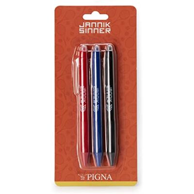 Pigna Set med 3 raderbara pennor Jannik Sinner By Pigna Set med 3 raderbara pennor Jannik Sinner By