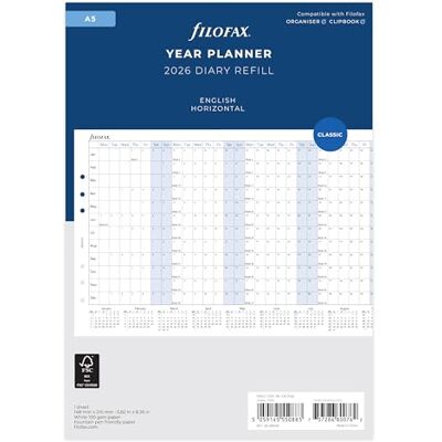 Filofax A5 english HORIZONTAL YEAR Planner 2026 Filofax A5 english HORIZONTAL YEAR Planner 2026