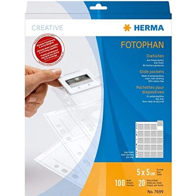 HERMA 7699 Glidfickor för Tunna Ramar, Paket med 100 Fickor HERMA 7699 Glidfickor för Tunna Ramar, Paket med 100 Fickor