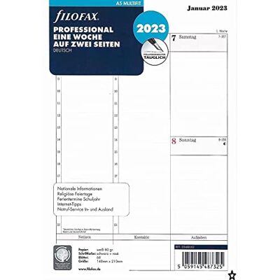 Filofax 23-68553 Kalender, Vit, A5 Filofax 23-68553 Kalender, Vit, A5