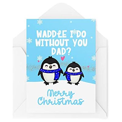 Tongue in Peach Roliga nya julkort Waddle I Do Without You?! Pappa son julklapp julfirande Skämt rolig CBH1385 Tongue in Peach Roliga nya julkort Waddle I Do Without You?! Pappa son julklapp julfirande Skämt rolig CBH1385