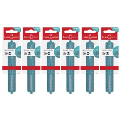 Faber-Castell 205240 – 15 cm linjal 6-pack okrossbara linjaler gnistrande hav med namnfält Faber-Castell 205240 – 15 cm linjal 6-pack okrossbara linjaler gnistrande hav med namnfält