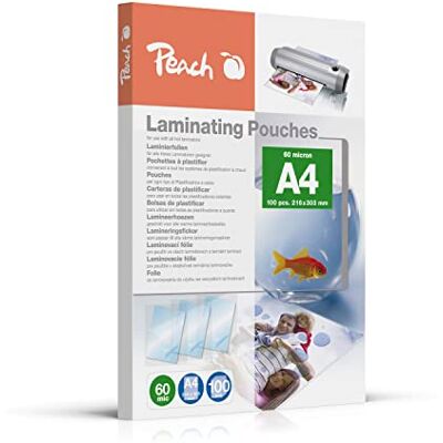 Peach Lamineringsfolier A4 – 60 mic – 100 fickor – glänsande – premiumkvalitet för bästa lamineringsresultat – kompatibla med enheter från alla varumärkestillverkare – PP560-02 Peach Lamineringsfolier A4 – 60 mic – 100 fickor – glänsande – premiumkvalitet för bästa lamineringsresultat – kompatibla med enheter från alla varumärkestillverkare – PP560-02