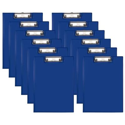 Idena 90295 – klämbräda mapp för DIN A4, 12 stycken, stående format, PVC-belagd klippbräda i blått, med lock Idena 90295 – klämbräda mapp för DIN A4, 12 stycken, stående format, PVC-belagd klippbräda i blått, med lock