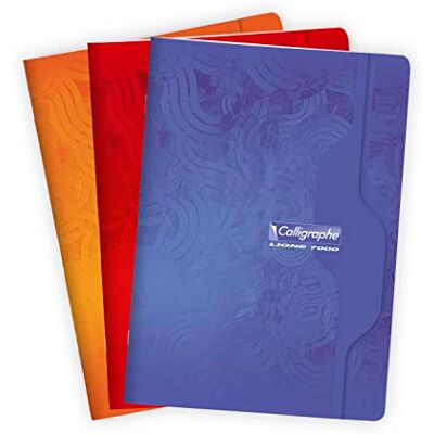 Clairefontaine 7143C – Häfte Calligraphe DIN A4, 21 x 29,7 cm, fransk linjering, 96 ark, 70 g, blandade färger, 1 styck Clairefontaine 7143C – Häfte Calligraphe DIN A4, 21 x 29,7 cm, fransk linjering, 96 ark, 70 g, blandade färger, 1 styck