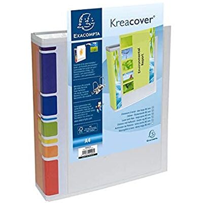 Exacompta Classeur a levier dos 70mm remborde 2 pochettes exterieures a4 Exacompta Classeur a levier dos 70mm remborde 2 pochettes exterieures a4