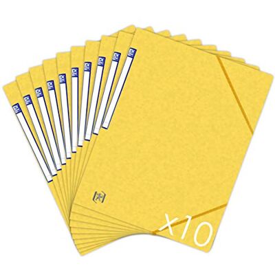 Oxford TopFile+ set med 10 fliklösa kortmappar med elastiskt A4-format gul Oxford TopFile+ set med 10 fliklösa kortmappar med elastiskt A4-format gul