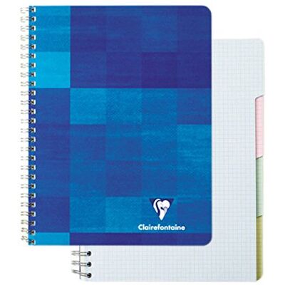 Clairefontaine 8139C trådbunden indexerad bok, A4, kvadratisk, 90 g, 112 ark blandade färger, paket med 5 Clairefontaine 8139C trådbunden indexerad bok, A4, kvadratisk, 90 g, 112 ark blandade färger, paket med 5