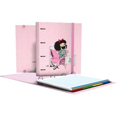 Grafoplás A4-mapp med stansade ringar med påfyllningsringar och avdelare. Mafalda Morning 90 g fyrkantiga ark 5x5 färgkant genomskinligt kuvert Carpebook Perfekt skolmaterial Grafoplás A4-mapp med stansade ringar med påfyllningsringar och avdelare. Mafalda Morning 90 g fyrkantiga ark 5x5 färgkant genomskinligt kuvert Carpebook Perfekt skolmaterial