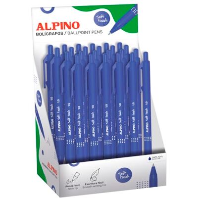 Alpino 24 st Soft Touch kulspetspennor olika färger med halkfritt grepp och mjuk känsla, 1 mm spets högkvalitativt blått bläck och snabbtorkande bläck funktionell design Alpino 24 st Soft Touch kulspetspennor olika färger med halkfritt grepp och mjuk känsla, 1 mm spets högkvalitativt blått bläck och snabbtorkande bläck funktionell design