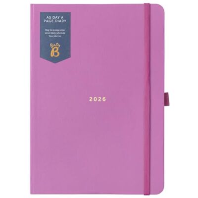 Busy B 2026 A5 dagbok dagboksdag-A-sida planerare för studenter, yrkespersoner och lärare Fuchsia daglig planerare med guldfolie, jan dec, elastiskt band och bandmarkör organisatör för skrivbord Busy B 2026 A5 dagbok dagboksdag-A-sida planerare för studenter, yrkespersoner och lärare Fuchsia daglig planerare med guldfolie, jan dec, elastiskt band och bandmarkör organisatör för skrivbord