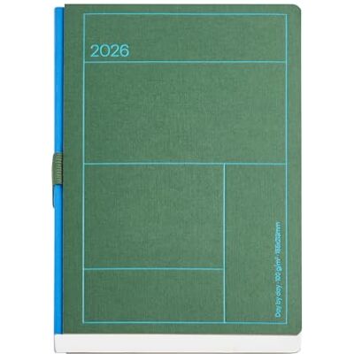 Miquelrius Dagsplanering 2026 dag per sida, liknande A5+ (155 x 213 mm), Daglig planering, påsydd kraftkartong med stämpling, 100 g/m² FSC-elfenbenspapper, pennhållare, ES-EN-PT, grön Miquelrius Dagsplanering 2026 dag per sida, liknande A5+ (155 x 213 mm), Daglig planering, påsydd kraftkartong med stämpling, 100 g/m² FSC-elfenbenspapper, pennhållare, ES-EN-PT, grön