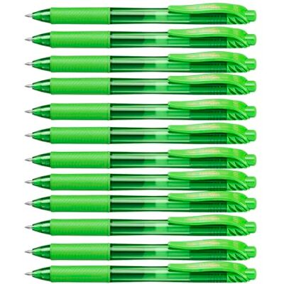 Pentel EnerGel X infällbar gelpenna – limegrönt bläck – förpackning med 12 Pentel EnerGel X infällbar gelpenna – limegrönt bläck – förpackning med 12