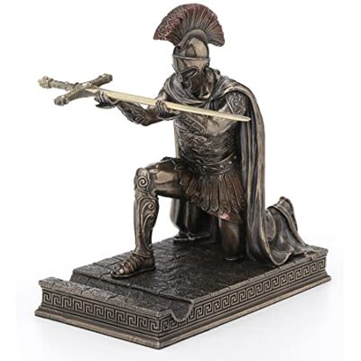 Veronese Design Roman Commander knäböjande brevöppnare/pennhållare bronsfinish staty Veronese Design Roman Commander knäböjande brevöppnare/pennhållare bronsfinish staty