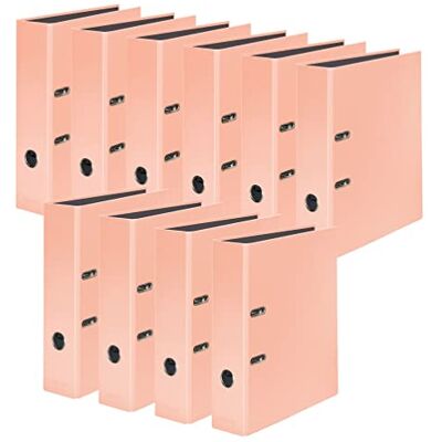 FALKEN Original 10-Pack PastelColor-mapp. Tillverkad i Tyskland. 8 cm bred DIN A4 pastellfärgad persikoorange ringpärm fil bokstavsfil kontorsfil plastfil slitsad fil motivfil FALKEN Original 10-Pack PastelColor-mapp. Tillverkad i Tyskland. 8 cm bred DIN A4 pastellfärgad persikoorange ringpärm fil bokstavsfil kontorsfil plastfil slitsad fil motivfil