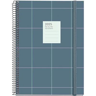 Miquelrius Dagskalender 2025, årlig dagbok 155 x 213 mm, dagskalender, fodrad kartongomslag, Spiral, elastisk gummiförslutning, 80 g/m² papper, katalanska, engelska och portugisiska, linjer Miquelrius Dagskalender 2025, årlig dagbok 155 x 213 mm, dagskalender, fodrad kartongomslag, Spiral, elastisk gummiförslutning, 80 g/m² papper, katalanska, engelska och portugisiska, linjer