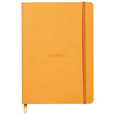 Rhodia 117465C Anteckningsbok rama med mjukt kuvert, prickigt rutnät, 80 ark, 90 g elfenbensfärgat papper, A5 148 x 210 mm, bokmärke, innerficka, 1 st, orange Rhodia 117465C Anteckningsbok rama med mjukt kuvert, prickigt rutnät, 80 ark, 90 g elfenbensfärgat papper, A5 148 x 210 mm, bokmärke, innerficka, 1 st, orange