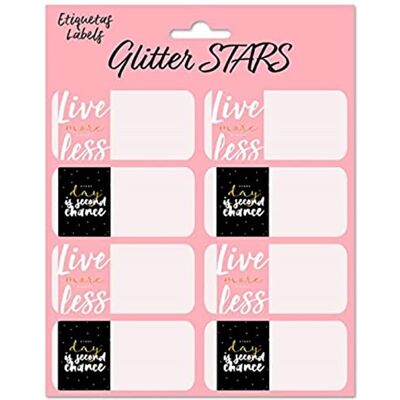 Grupo Erik : Glitter Stars-klistermärken 8 x 4 cm färgglada självhäftande etiketter som kan användas för att anpassa presenter, anteckningsböcker eller andra pappersvaror, klistermärken för Grupo Erik : Glitter Stars-klistermärken 8 x 4 cm färgglada självhäftande etiketter som kan användas för att anpassa presenter, anteckningsböcker eller andra pappersvaror, klistermärken för