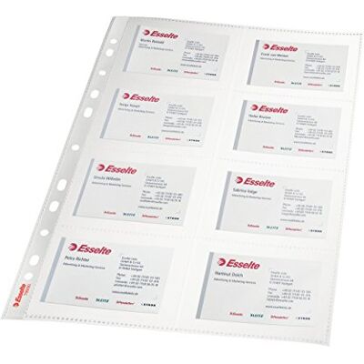 Leitz Esselte Plastfickor För Visitkort, 8 Fack, A4, 105 Mikron, 10-Pack, 78930 Leitz Esselte Plastfickor För Visitkort, 8 Fack, A4, 105 Mikron, 10-Pack, 78930