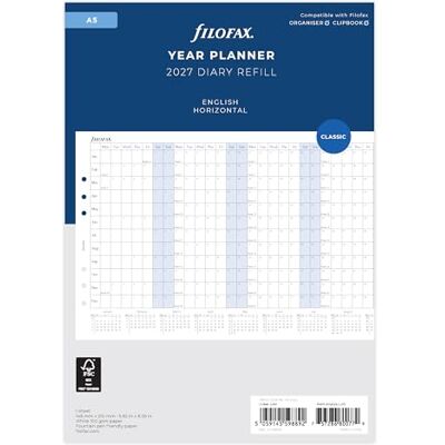 Filofax A5 Horisontell årsplanerare 2027 Filofax A5 Horisontell årsplanerare 2027