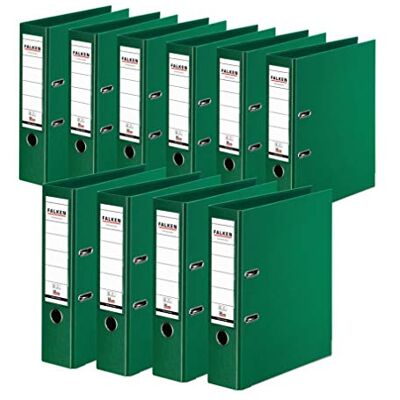 FALKEN Original 10-Pack Chromocolor Premium mappar. Made in Germany. Plastfolie utanför och innanför 8 cm bred DIN A4 grönt ringpärm mapp brevmapp kontorsmapp plastmapp slitsad mapp FALKEN Original 10-Pack Chromocolor Premium mappar. Made in Germany. Plastfolie utanför och innanför 8 cm bred DIN A4 grönt ringpärm mapp brevmapp kontorsmapp plastmapp slitsad mapp
