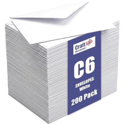 Craft UK Limited Craft UK 2340-200 C6 vita kuvert Craft UK Limited Craft UK 2340-200 C6 vita kuvert