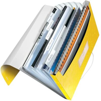 Leitz WOW Projektmapp, 6 fack, A4, gummiband, gul, 45890016 Leitz WOW Projektmapp, 6 fack, A4, gummiband, gul, 45890016