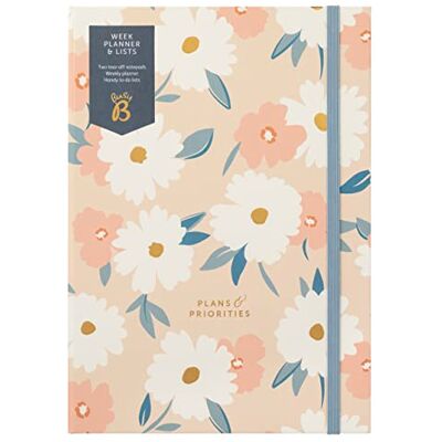 Busy B Upptagen B veckoplanerare och listor – A5 odaterad 52-sidig veckoplanerare med avrivningslistor – Pink Daisy Busy B Upptagen B veckoplanerare och listor – A5 odaterad 52-sidig veckoplanerare med avrivningslistor – Pink Daisy