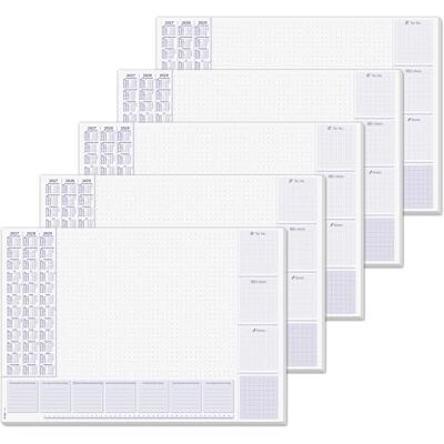 Sigel H7355/5 pappersskrivbordsunderlägg DIN A2, kalender 2027–2029 och veckoplanering, 30 ark, 5 stycken, lila, skrivunderlägg att riva av av hållbart papper Sigel H7355/5 pappersskrivbordsunderlägg DIN A2, kalender 2027–2029 och veckoplanering, 30 ark, 5 stycken, lila, skrivunderlägg att riva av av hållbart papper
