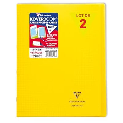 Clairefontaine 981606C en uppsättning med 10 gula Koverbook häftade anteckningsböcker 24 x 32 cm 96 små rutor med marginal 90 g vitt papper polyproomslag Clairefontaine 981606C en uppsättning med 10 gula Koverbook häftade anteckningsböcker 24 x 32 cm 96 små rutor med marginal 90 g vitt papper polyproomslag