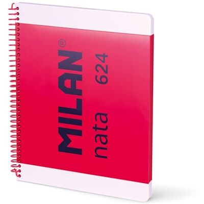 MILAN A4 spiral anteckningsbok med inbunden, linjerat papper 80 ark grädde, rosa MILAN A4 spiral anteckningsbok med inbunden, linjerat papper 80 ark grädde, rosa