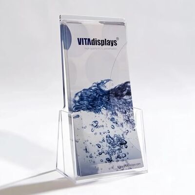 VITAdisplays 2 x DIN Lang (DL) broschyrhållare för bord som brevhållare, Transparent, Polystyren VITAdisplays 2 x DIN Lang (DL) broschyrhållare för bord som brevhållare, Transparent, Polystyren