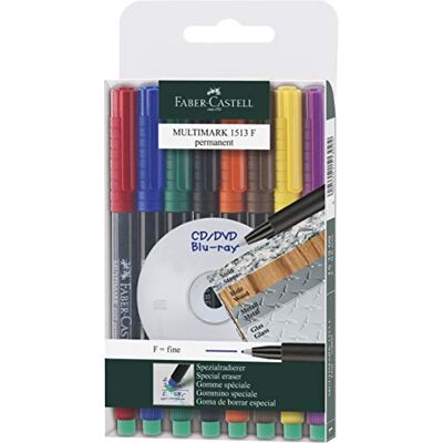 Faber-Castell 1513 09 – Märkpenna MULTIMARK permanent, styrka: F, 8 fodral Faber-Castell 1513 09 – Märkpenna MULTIMARK permanent, styrka: F, 8 fodral
