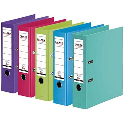 FALKEN Original 10-Pack Chromocolor Premium mappar. Made in Germany. Plastfolie utanför och innanför 8 cm bred DIN A4 assorterade färger 2x per styck mint, ljusblått, limegrönt, rosa, violett FALKEN Original 10-Pack Chromocolor Premium mappar. Made in Germany. Plastfolie utanför och innanför 8 cm bred DIN A4 assorterade färger 2x per styck mint, ljusblått, limegrönt, rosa, violett
