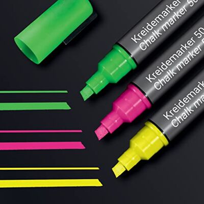 Sigel BA182 kritmarkör 50, mejselspets 1-5 mm, rosa/grön/gul, 3 st. Sigel BA182 kritmarkör 50, mejselspets 1-5 mm, rosa/grön/gul, 3 st.