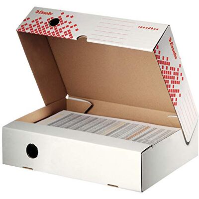 Esselte 623910 arkivlåda SPEEDBOX, (B) 80 mm, vit/röd Esselte 623910 arkivlåda SPEEDBOX, (B) 80 mm, vit/röd