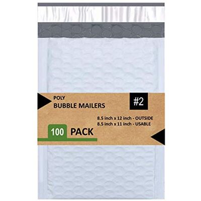 SALES4LESS #2 Poly bubbelkuvert 20 x 30 cm vadderat kuvert vattentätt paket med 100, vit SALES4LESS #2 Poly bubbelkuvert 20 x 30 cm vadderat kuvert vattentätt paket med 100, vit