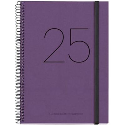 Miquelrius Agenda 2025, årlig dagbok 155 x 213 mm, veckovisningskalender, återvunnet kartongomslag, återvunnet pappomslag, 100 g/m² återvunnet papper, gummiförslutning, katalanska, engelska och Miquelrius Agenda 2025, årlig dagbok 155 x 213 mm, veckovisningskalender, återvunnet kartongomslag, återvunnet pappomslag, 100 g/m² återvunnet papper, gummiförslutning, katalanska, engelska och