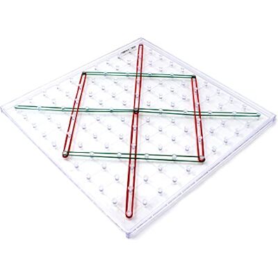 Learning Resources Genomskinlig geometribräda med gummiband, 11 x 11 stift, hållbara plaststift, matematikleksak för att lära sig geometri, ålder 5+ Learning Resources Genomskinlig geometribräda med gummiband, 11 x 11 stift, hållbara plaststift, matematikleksak för att lära sig geometri, ålder 5+