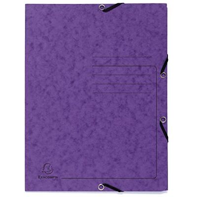 Exacompta elastisk 3 flimappar, A4, 355 g – violett, paket 25 Exacompta elastisk 3 flimappar, A4, 355 g – violett, paket 25