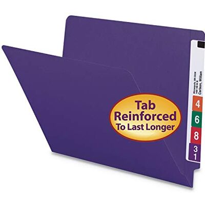 Smead End Tab Filmapp, Shelf-Master Förstärkt Rak Klipp Tab, Bokstavsstorlek, Lila, 100 per låda (25420) Smead End Tab Filmapp, Shelf-Master Förstärkt Rak Klipp Tab, Bokstavsstorlek, Lila, 100 per låda (25420)
