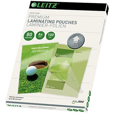 Leitz 74780000 Lamineringsfolie, Genomskinlig, A4 x 100 stycken Leitz 74780000 Lamineringsfolie, Genomskinlig, A4 x 100 stycken